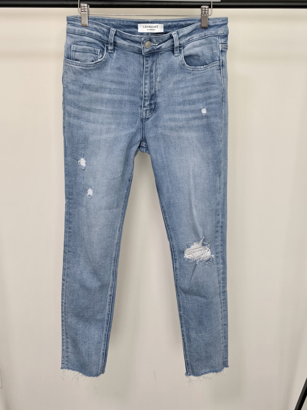 Lovervet Light Blue Cropped Distressed Women's Jeans